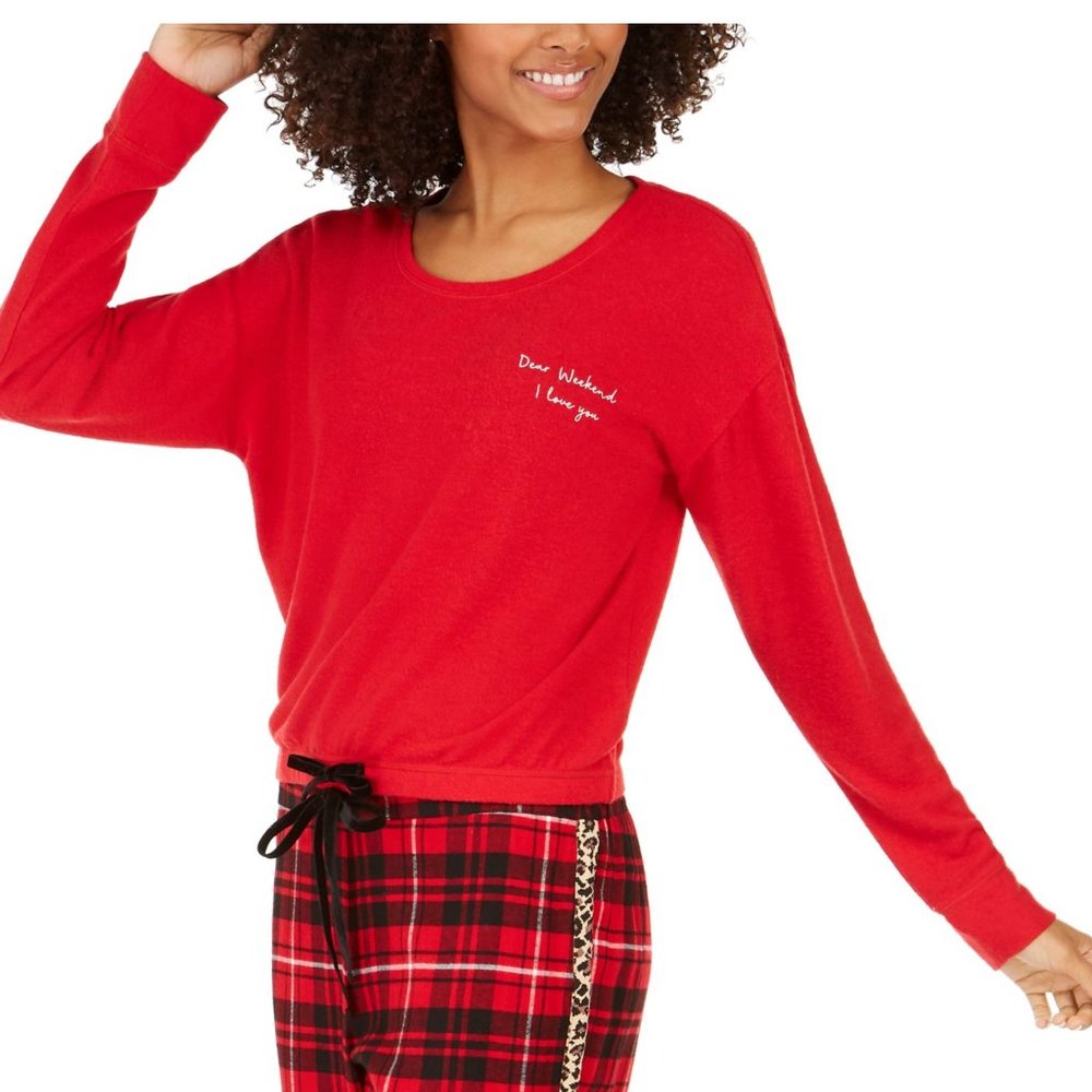 NWT Jenni Intimates Red Sleepwear tie bottom top sz Medium